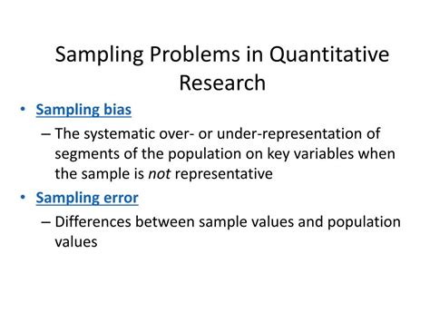 quantitative sampling rule|quantitative sampling goals.